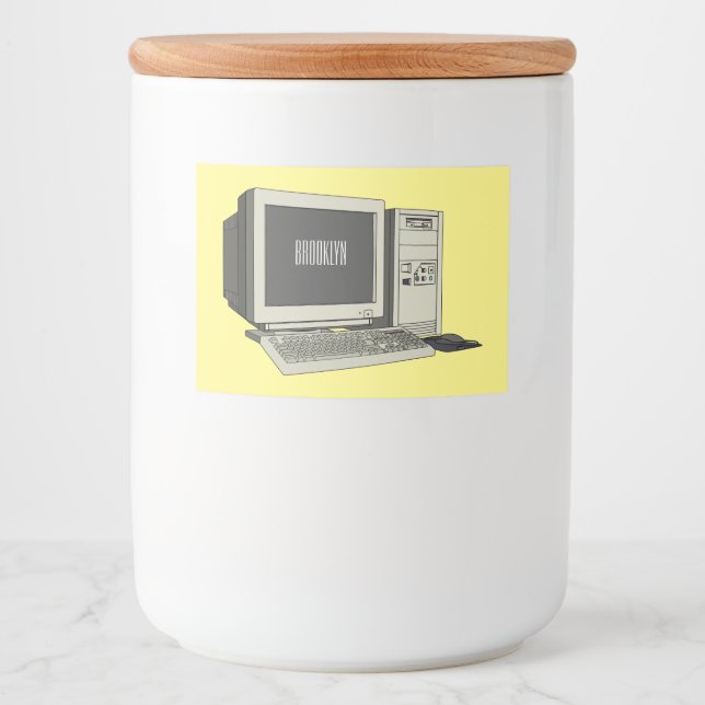 Computer cartoon illustration  food label (Front)