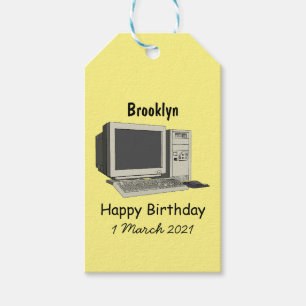 Computer cartoon illustration gift tags