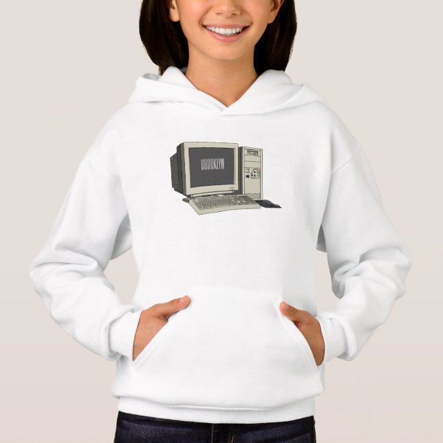 Computer cartoon illustration  hoodie (Front)
