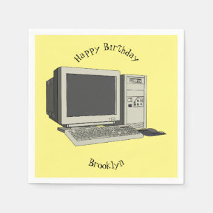 Computer cartoon illustration napkins