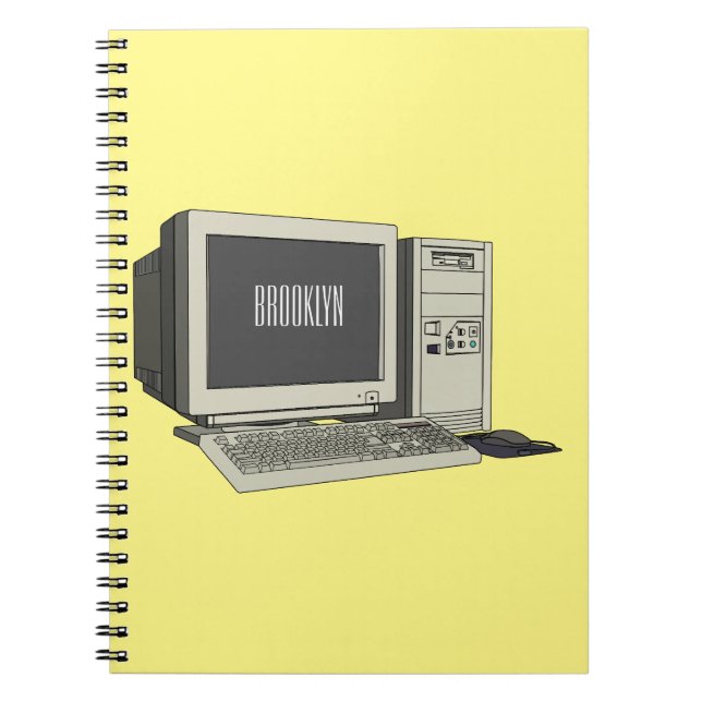 Computer cartoon illustration  notebook (Front)
