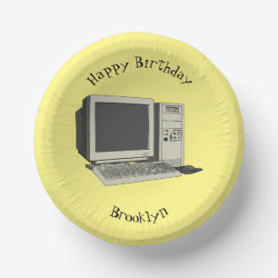 Computer cartoon illustration paper bowls