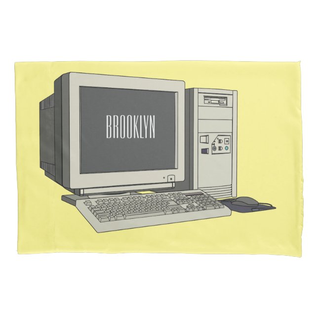 Computer cartoon illustration  pillow case (Front)
