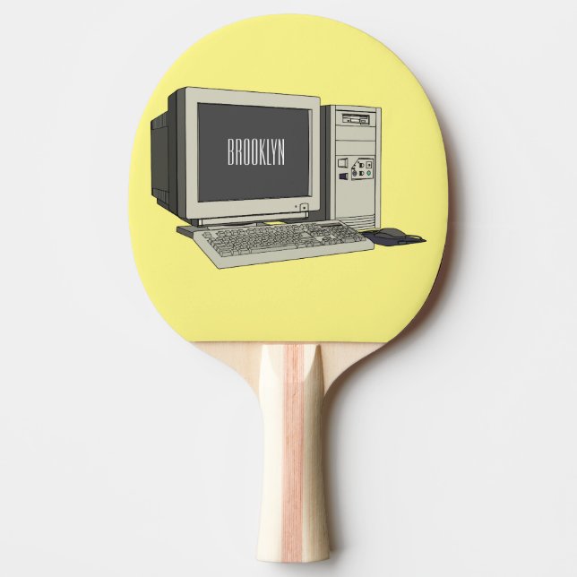 Computer cartoon illustration  ping pong paddle (Front)
