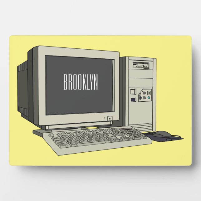 Computer cartoon illustration  plaque (Front)