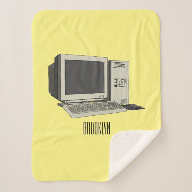 Computer cartoon illustration sherpa blanket (Front)