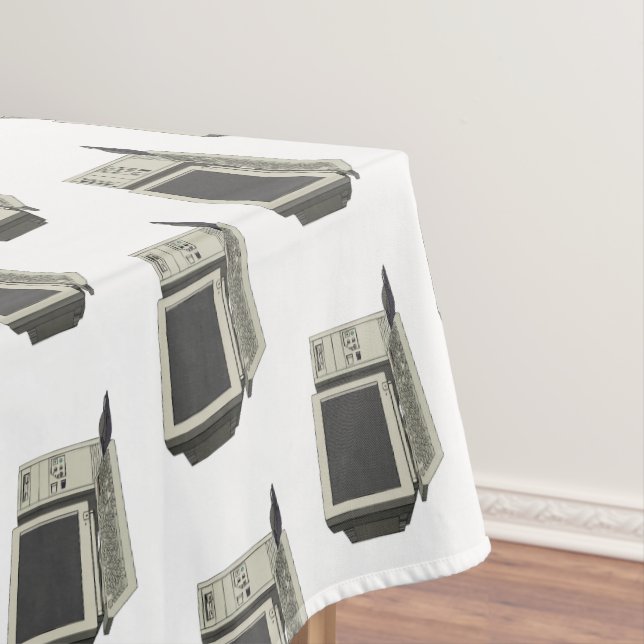 Computer cartoon illustration  tablecloth (In Situ)
