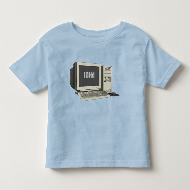 Computer cartoon illustration  toddler t-shirt (Front)