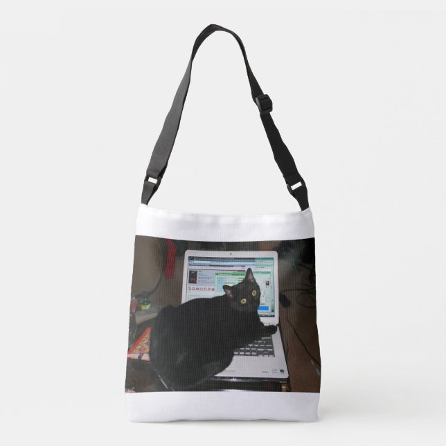 Computer Cat Crossbody Bag (Back)