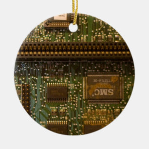computer chip ceramic ornament