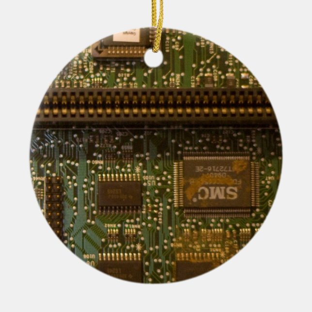 computer chip ceramic ornament (Front)