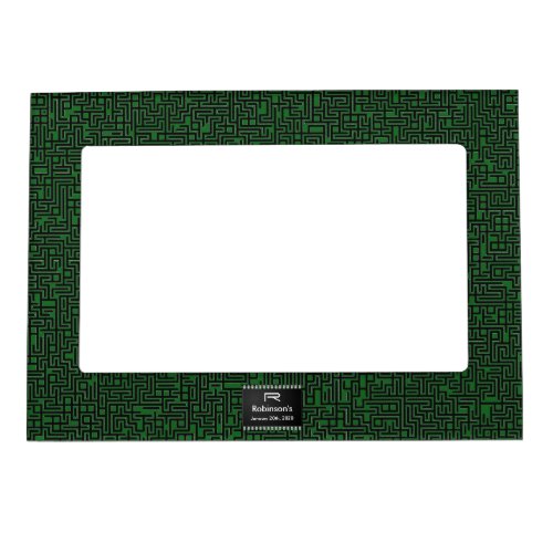 Computer Chip on Green Board Add Your Information Magnetic Frame