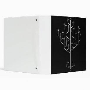 Computer Chip Tree Programmer Coder Engineer Tech 3 Ring Binder