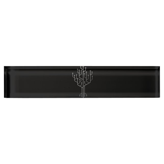 Computer Chip Tree Programmer Coder Engineer Tech Desk Name Plate (Front)