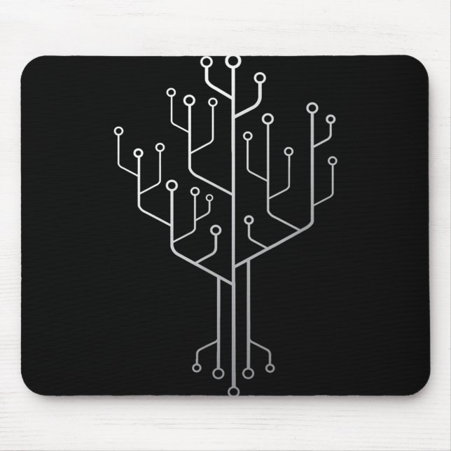 Computer Chip Tree Programmer Coder Engineer Tech Mouse Pad (Front)