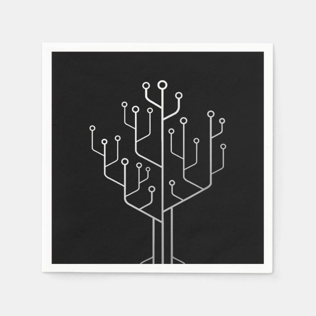 Computer Chip Tree Programmer Coder Engineer Tech Napkins (Front)