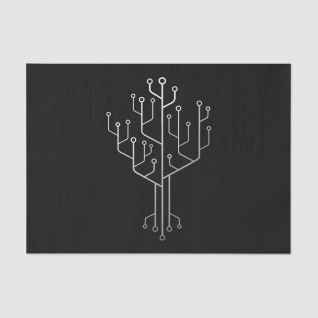 Computer Chip Tree Programmer Coder Engineer Tech Tissue Paper (Front)