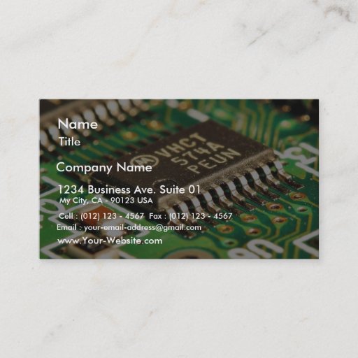Customizable Computer Chips Circuits Boards Business Card Template