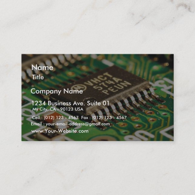 Computer Chips Circuits Boards Business Card (Front)