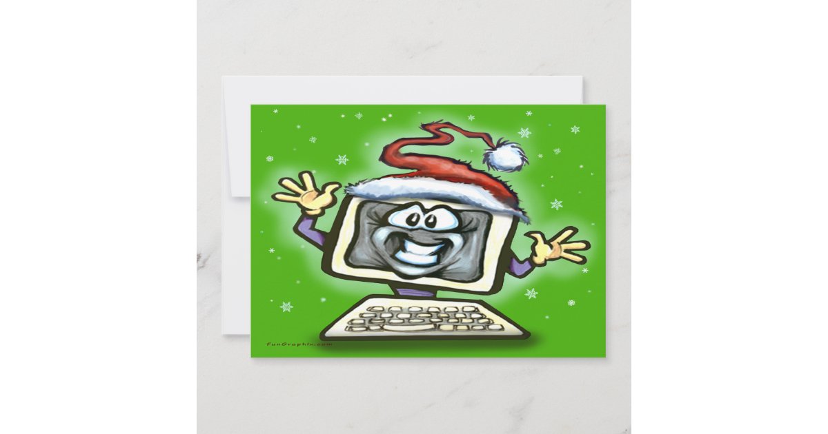 Computer Christmas Holiday Card | Zazzle