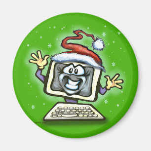 Computer Christmas Magnet