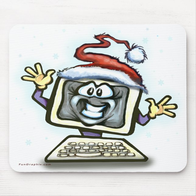Computer Christmas Mouse Pad (Front)