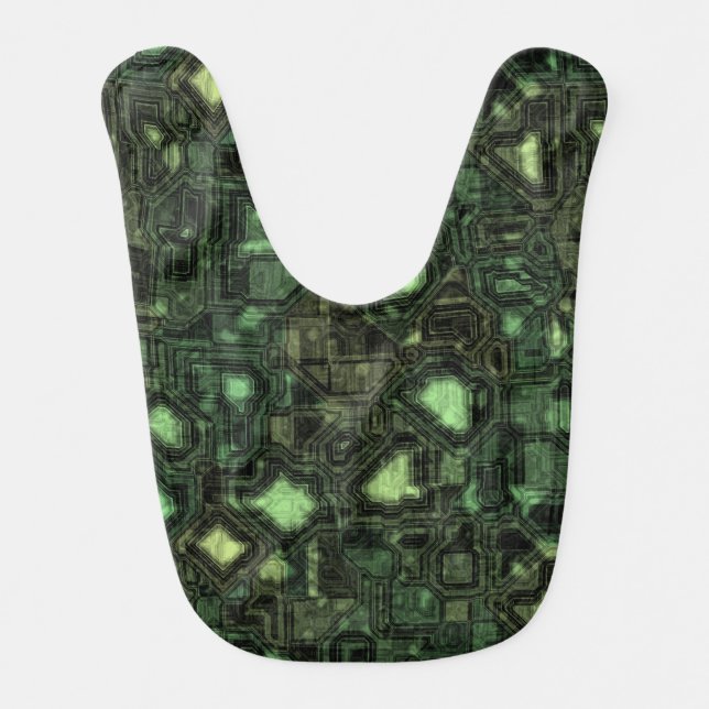 Computer circuit background baby bib (Front)