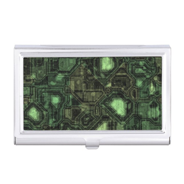 Computer circuit background business card holder (Front)