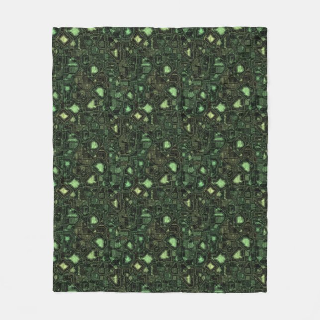 Computer circuit background fleece blanket (Front)