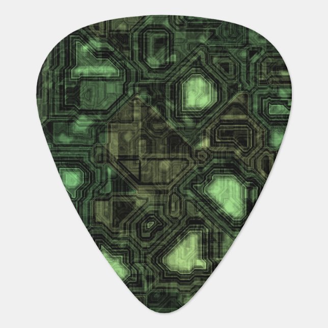 Computer circuit background guitar pick (Front)