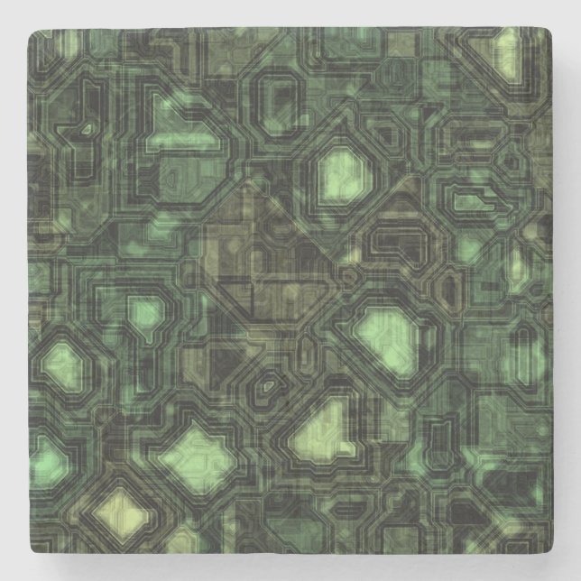 Computer circuit background stone coaster (Front)