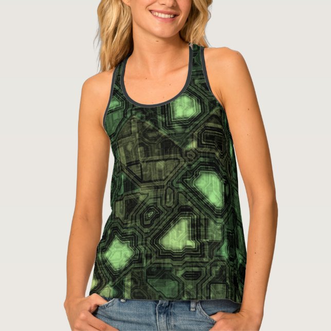 Computer circuit background tank top (Front)