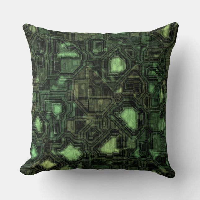 Computer circuit background throw pillow (Front)
