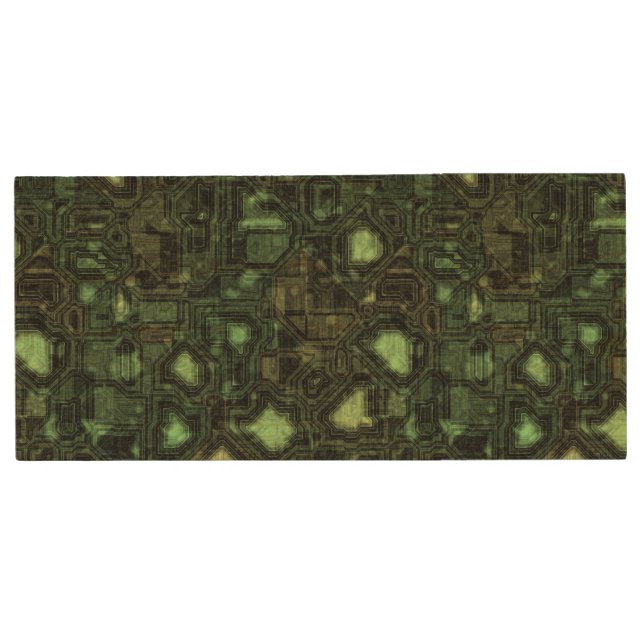 Computer circuit background wood flash drive (Front)