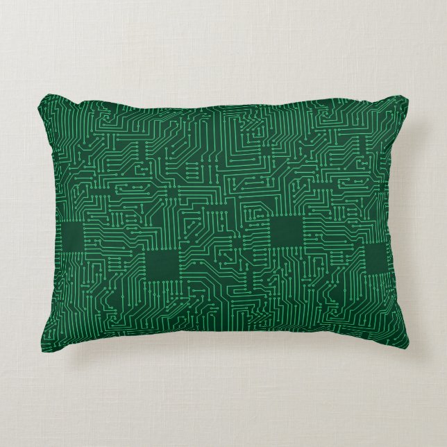 Computer circuit board accent pillow (Front)