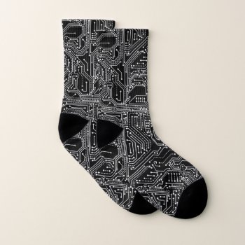 Computer Circuit Board All-over-print Socks by ReligiousStore at Zazzle