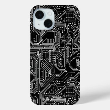 Computer Circuit Board Apple Iphone 15 Case by ReligiousStore at Zazzle