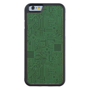 Computer circuit board carved maple iPhone 6 bumper case