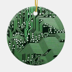 Computer circuit board ceramic ornament