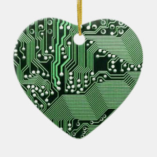 Computer circuit board ceramic ornament