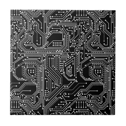 Computer Circuit Board Ceramic Tile