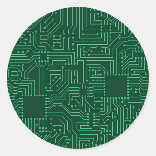 Computer circuit board classic round sticker
