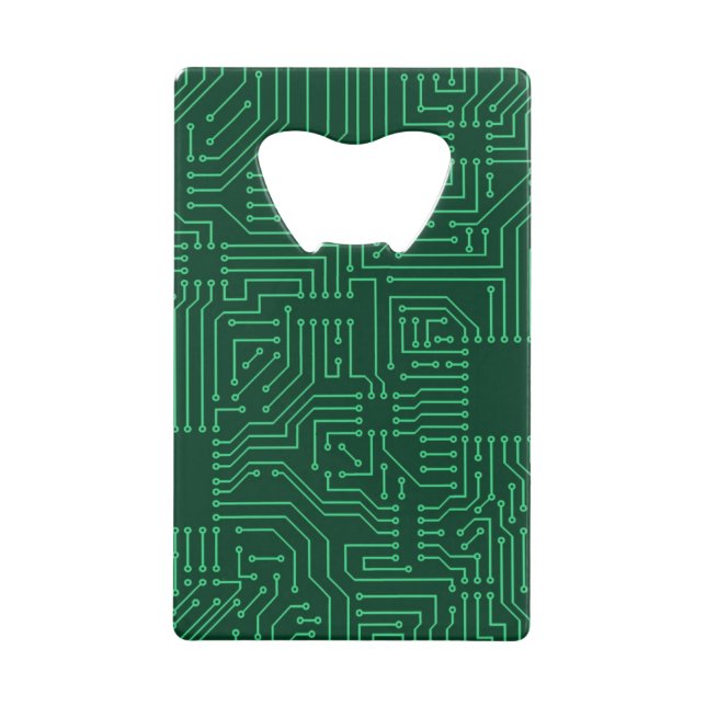 Computer circuit board credit card bottle opener (Front)