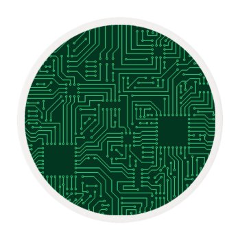 Computer Circuit Board Edible Frosting Rounds by boutiquey at Zazzle
