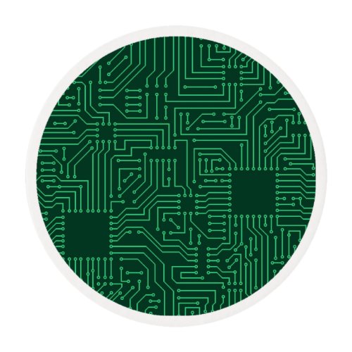 Computer circuit board edible frosting rounds