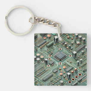 Computer Circuit Board Keychain