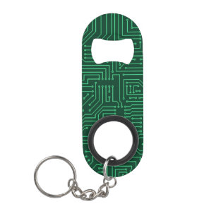 Computer circuit board keychain bottle opener