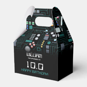 Computer Circuit Board Kids Robotic Birthday Party Favor Boxes