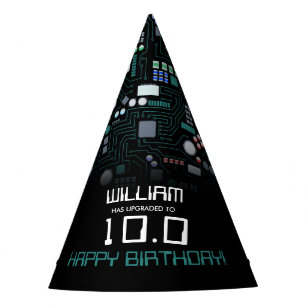 Computer Circuit Board Kids Robotic Birthday Party Party Hat