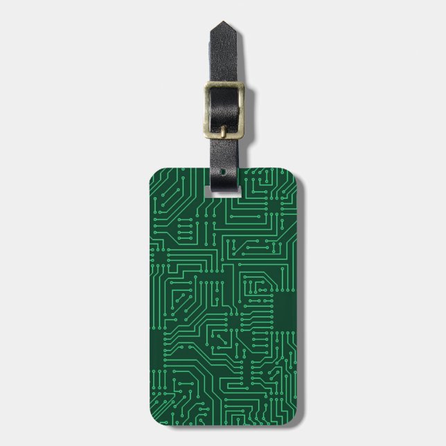 Computer circuit board luggage tag (Front Vertical)